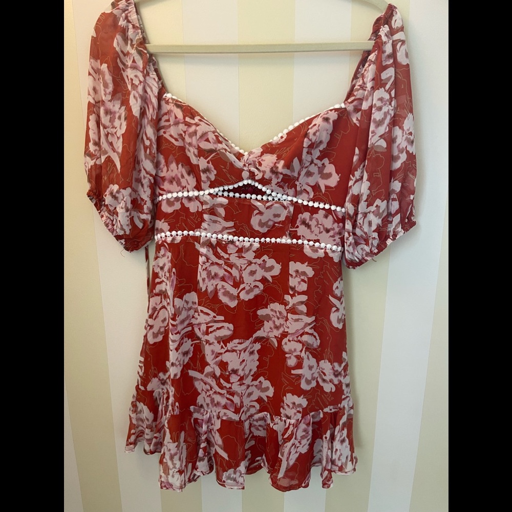 Rust colored floral dress